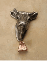 Cow W/ Bell Pewter Cabinet Knob/Pull