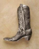 Cowboy Boot Pewter Medium Cabinet Knob/Pull (Left Face)