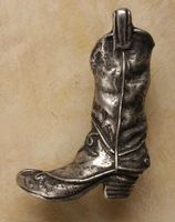 Cowboy Boot Small Pewter Cabinet Knob/Pull (Left Face)