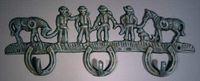 Cowboys & Horses Cast Iron Coat Rack
