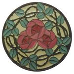 Delaney's Rose Cabinet Knob, Yellow Ochre/Dark Brass