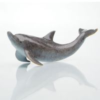 "Denise" Dolphin Metal Art Sculpture, Solid Brass