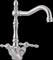 Designer Faucet, Single Hole, Chrome Plated Brass, Farmhouse Style Faucet