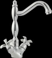 Designer Faucet, Single Hole, Chrome Plated Brass, Farmhouse Style Faucet