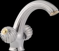Designer Faucet, Single Hole, Chrome Plated Brass, Shell Handles