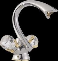 Designer Faucet, Single Hole, Chrome Plated Brass, Trumpet Swan Faucet