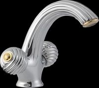 Designer Faucet, Single Hole, Chrome Plated Brass W/ Swirl Handles Faucet