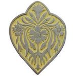 Dianthus Cabinet Knob, Antique Pewter/Saffron