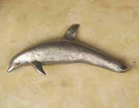 Dolphin Pewter Cabinet Pull (Left Facing)