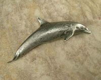 Dolphin Pewter Cabinet Pull (Right Facing)