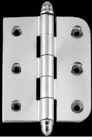 Door Hinges, Chrome Plated 2"x2.5" Combo Helmet Tip Hinge 92109/92153