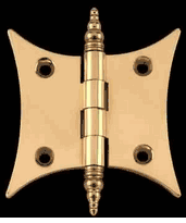 Door Hinges, Solid Brass, 2.5"x3" Butterfly Steeple Tip Hinge 60064/92142