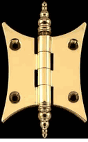 Door Hinges, Solid Brass, 2"x2.5" Butterfly Steeple Tip Hinge 92138/92142