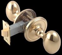 Door Knob Passage Sets Bright Solid Brass, 2 3/8" Passage Set