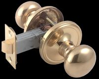Door Knob Passage Sets Bright Solid Brass, Colonial2 3/8" Passage Set