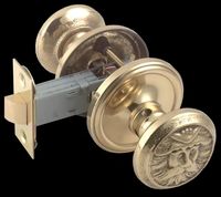 Door Knob Passage Sets Bright Solid Brass, Northwind, 2 3/8" Passage Set