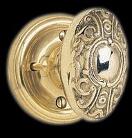 Door Knob Passage Sets Bright Solid Brass, Oval, 2 3/8" Passage Set
