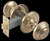 Door Knob Passage Sets Bright Solid Brass, Six Dot, 2 3/8" Passage Set