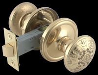 Door Knob Passage Sets Bright Solid Brass, Winged, 2 3/8" Passage Set