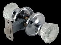 Door Knob Passage Sets Clear Glass w/ Chrome, 2 3/8" Passage Set