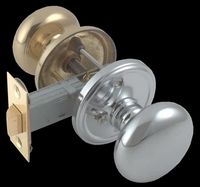 Door Knob Privacy Sets Bright Brass & Chrome, 2 3/8" Privacy Set