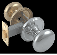 Door Knob Privacy Sets Bright Brass & Chrome, 2 3/8" Privacy Set