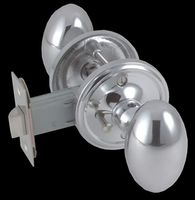 Door Knob Privacy Sets Bright Chrome, Oval, 2 3/8" Privacy Set