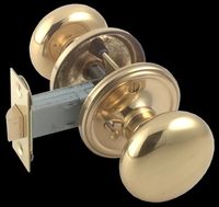 Door Knob Privacy Sets Bright Solid Brass, 2 3/8" Backset Privacy Set