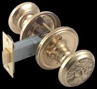 Door Knob Privacy Sets Bright Solid Brass, Northwind, 2 3/4" Backset Privacy Set