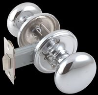Door Knob Privacy Sets Chrome Solid Brass, 2 3/4" Privacy Set