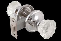 Door Knob Privacy Sets Clear Glass/Chrome, 2 3/8" Backset Privacy Set