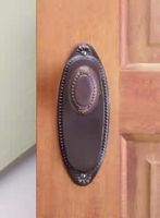 Door Knob Privacy Sets Oil Bronze , Oval Beaded, 2 3/8" Privacy Set