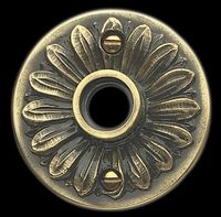 Door Knob Roses Antique Solid Brass, Victorian, 2 1/2" Roses