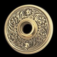 Door Knob Roses Bright Solid Brass, Large, Floral Rose