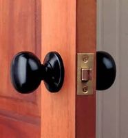 Door Knobs Black Hard wood, Pair of Knobs and Roses Ebony set
