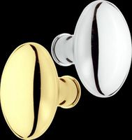 Door Knobs Bright Chrome/Brass, Oval, Knobs Only