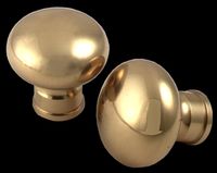 Door Knobs Bright Solid Brass, Colonial, Knobs Only
