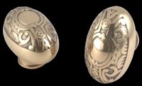 Door Knobs Bright Solid Brass, Oval, Knobs Only