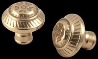 Door Knobs Bright Solid Brass, Six Dot, Knobs Only