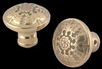 Door Knobs Bright Solid Brass, Winged, Knobs Only
