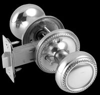 Door Knobs Chrome Brass, 2 3/4" Privacy Set