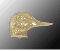 Door Knockers, Duck Doorknocker, Solid Cast Polished Brass