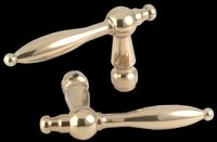 Door Levers Bright Solid Brass, Tapered, Levers Only