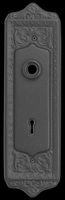 Doorplates, Black , Black Brass Florentine Doorplate w/ Keyhole