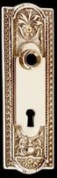 Doorplates, Bright Solid Brass, Beaded Doorplate w/ Keyhole