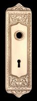 Doorplates, Bright Solid Brass, Florentine Doorplate w/ Keyhole