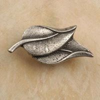 Double Leaves Small Pewter Cabinet Knob/Pull
