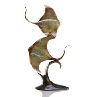 Double Sting Ray Brass Art Sculpture