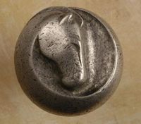 Dynasty I Horse Pewter Cabinet Knob/Pull (Right Face)
