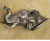 Elephant Head Pewter Cabinet Knob/Pull (Left Facing)